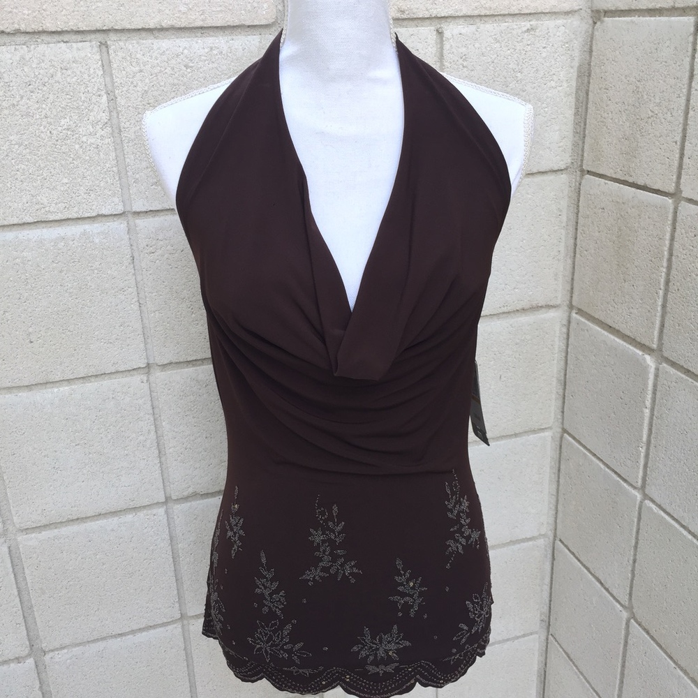 Embellished NWT Rampage Floral Halter top.